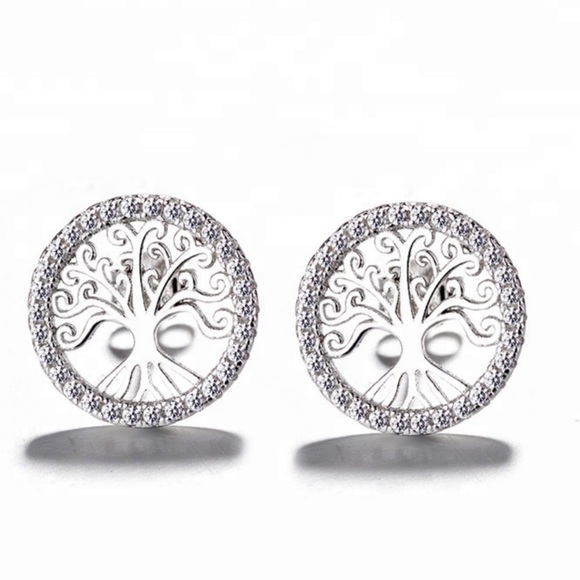 Florence Sparkling Family Tree Stud Earrings - Picture 1 of 2